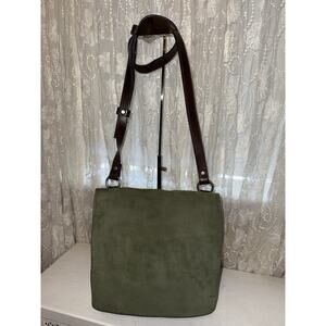 Vintage COACH Green Nubuck Leather Messenger Bag with COA